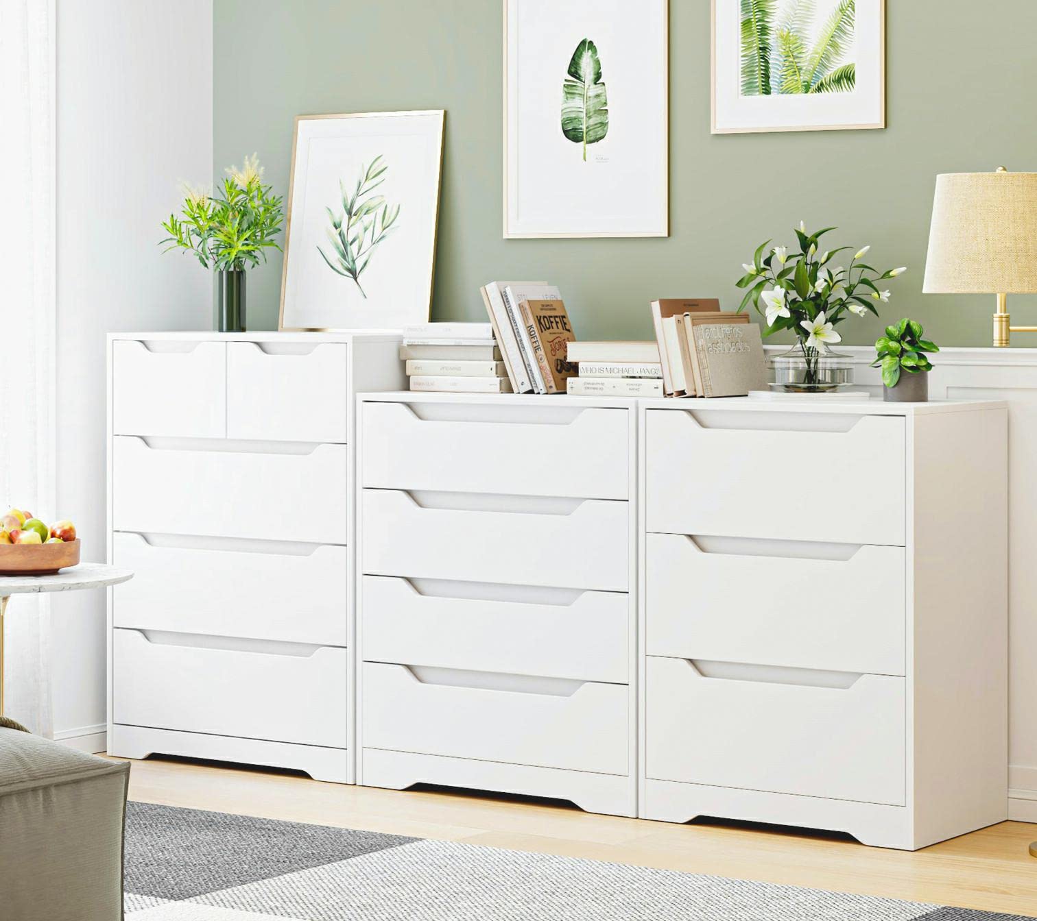 Modern 3 Drawer Dresser with Cut-Out Handles