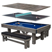 7-Foot 3-in-1 Pool Table with Benches