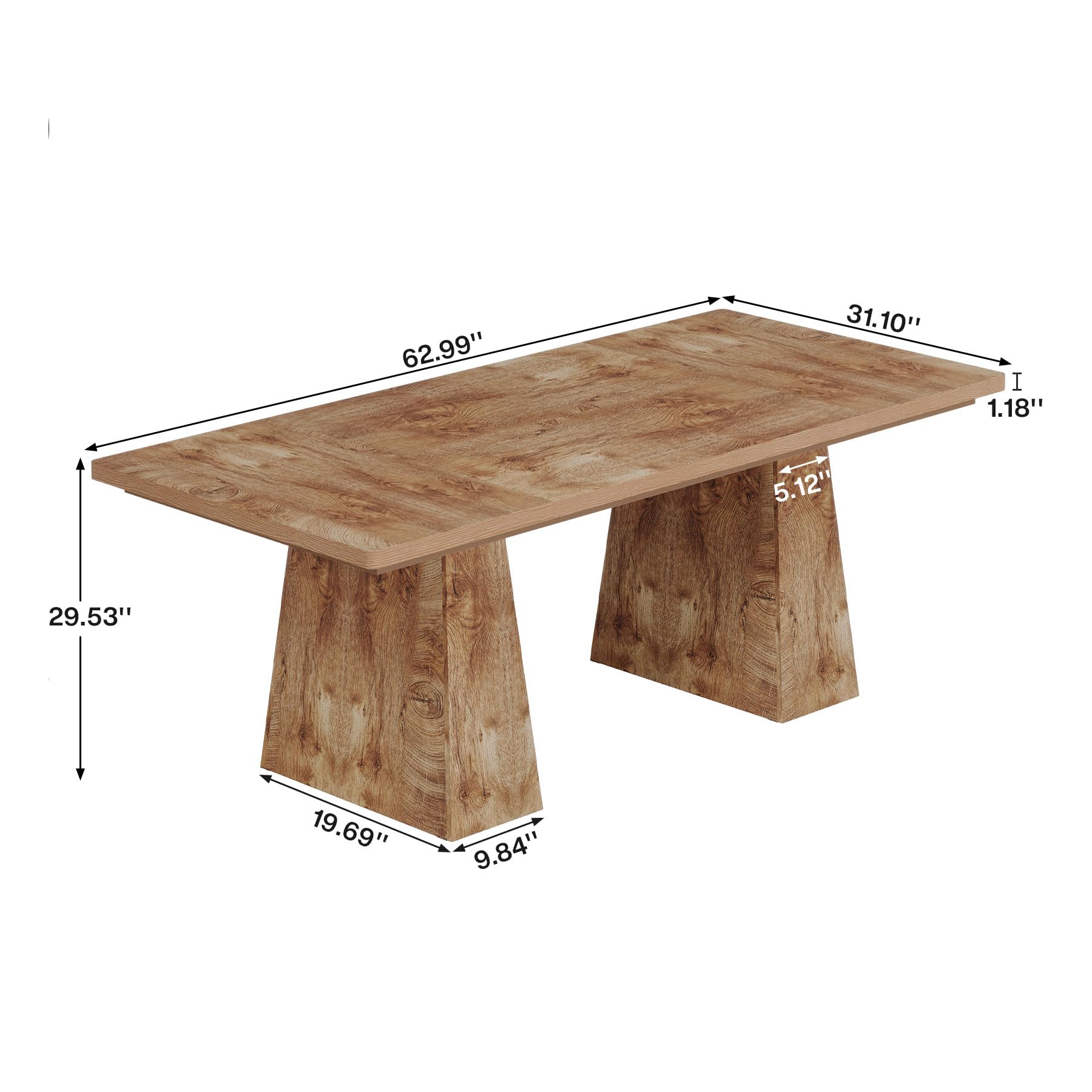 63-Inch Executive Desk with Double Pedestal
