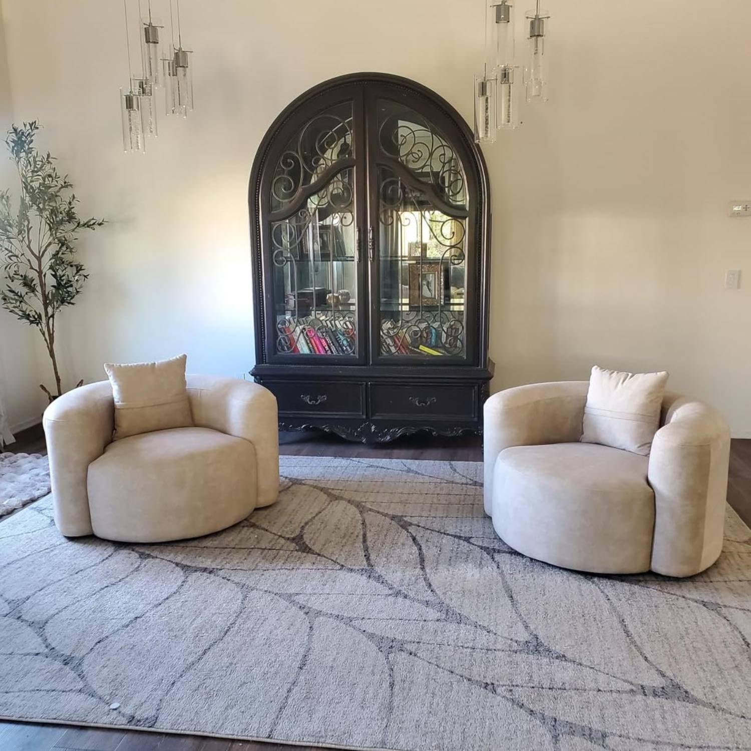 Luxury Modern Curved Back Velvet Sofa Set