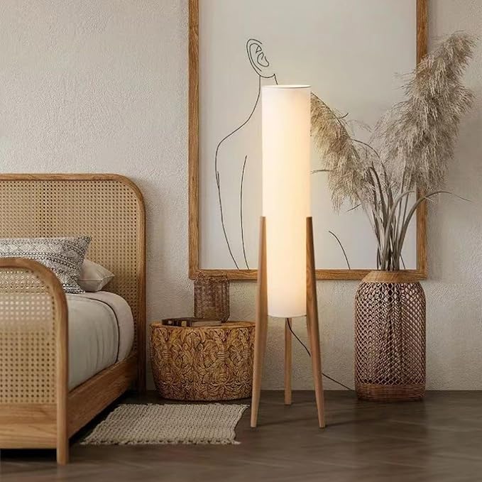 Hand-Woven Bamboo Floor Lamp