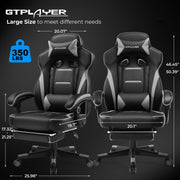 Gaming Chair with Footrest and Lumbar Support