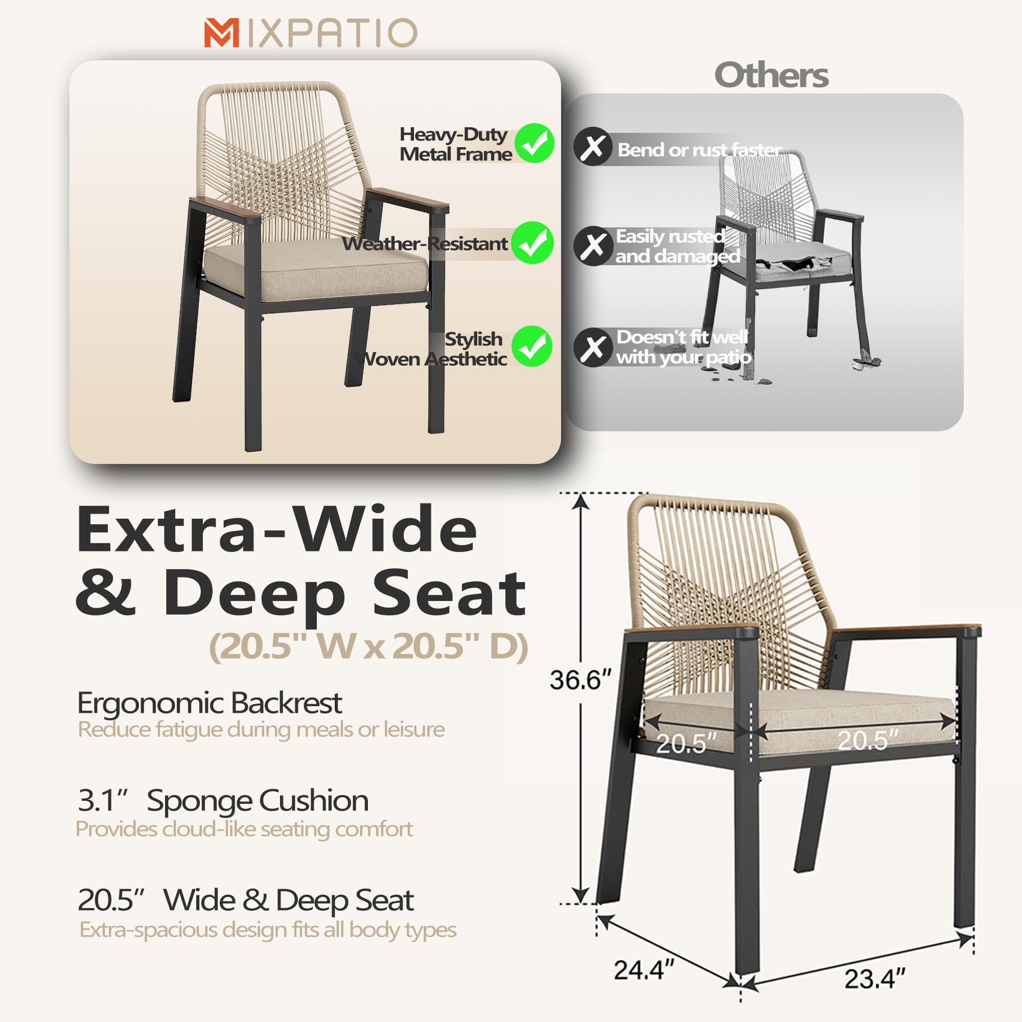 7-Piece Outdoor Dining Set for 6