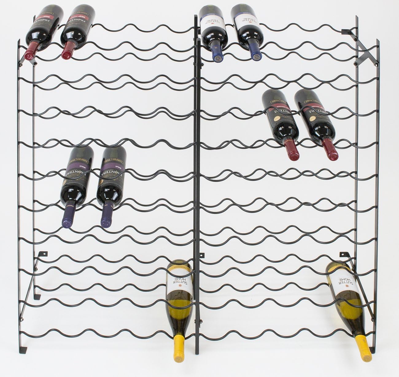 40 Bottle Wine Rack Floor Standing Metal Storage