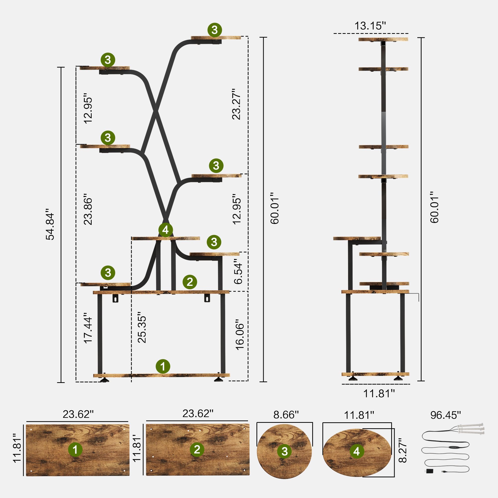 9-Tier Plant Stand with Grow Light