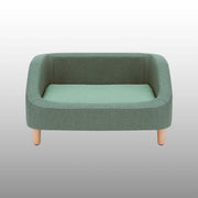 Raised Linen Pet Sofa Bed with Removable Washable Cushion