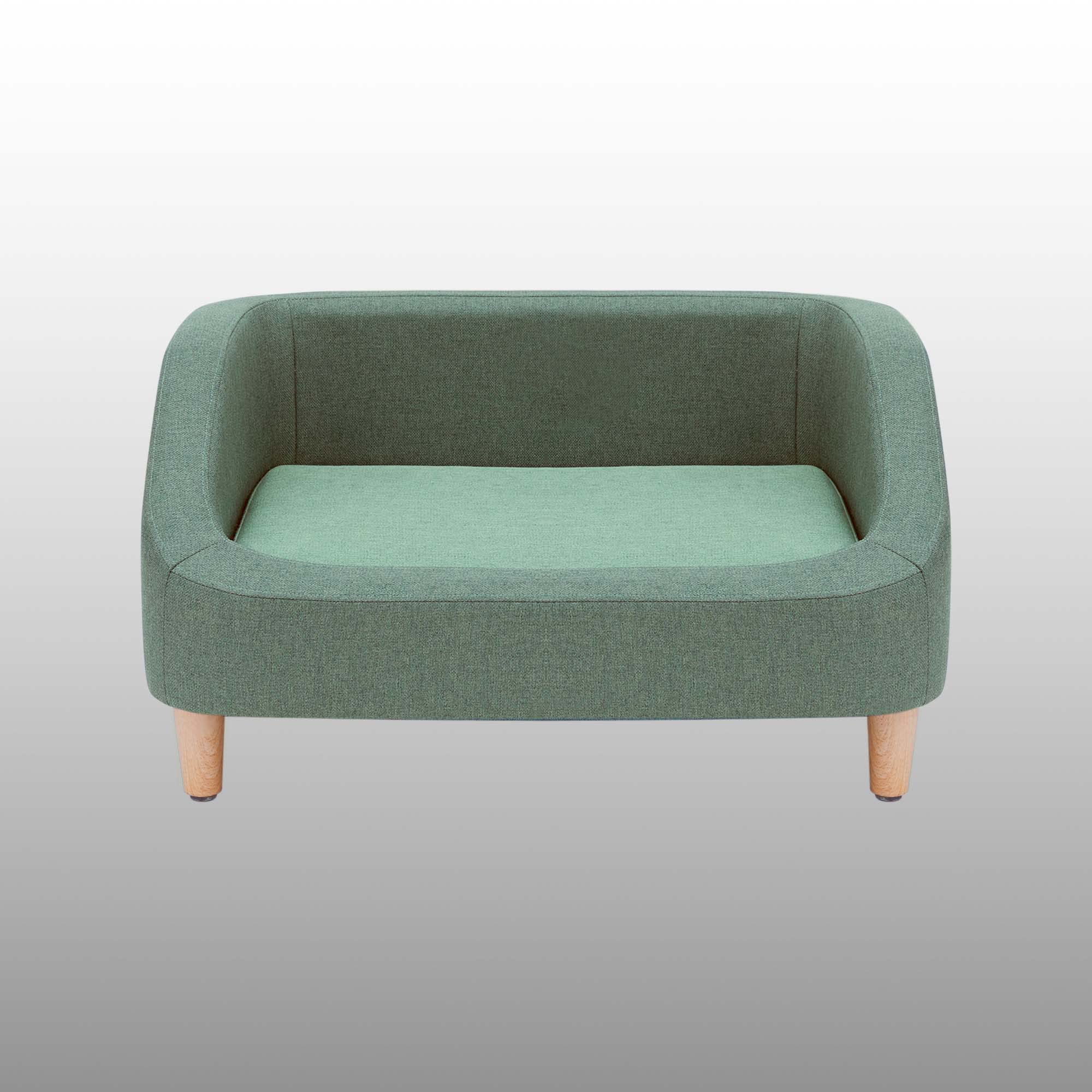 Raised Linen Pet Sofa Bed with Removable Washable Cushion