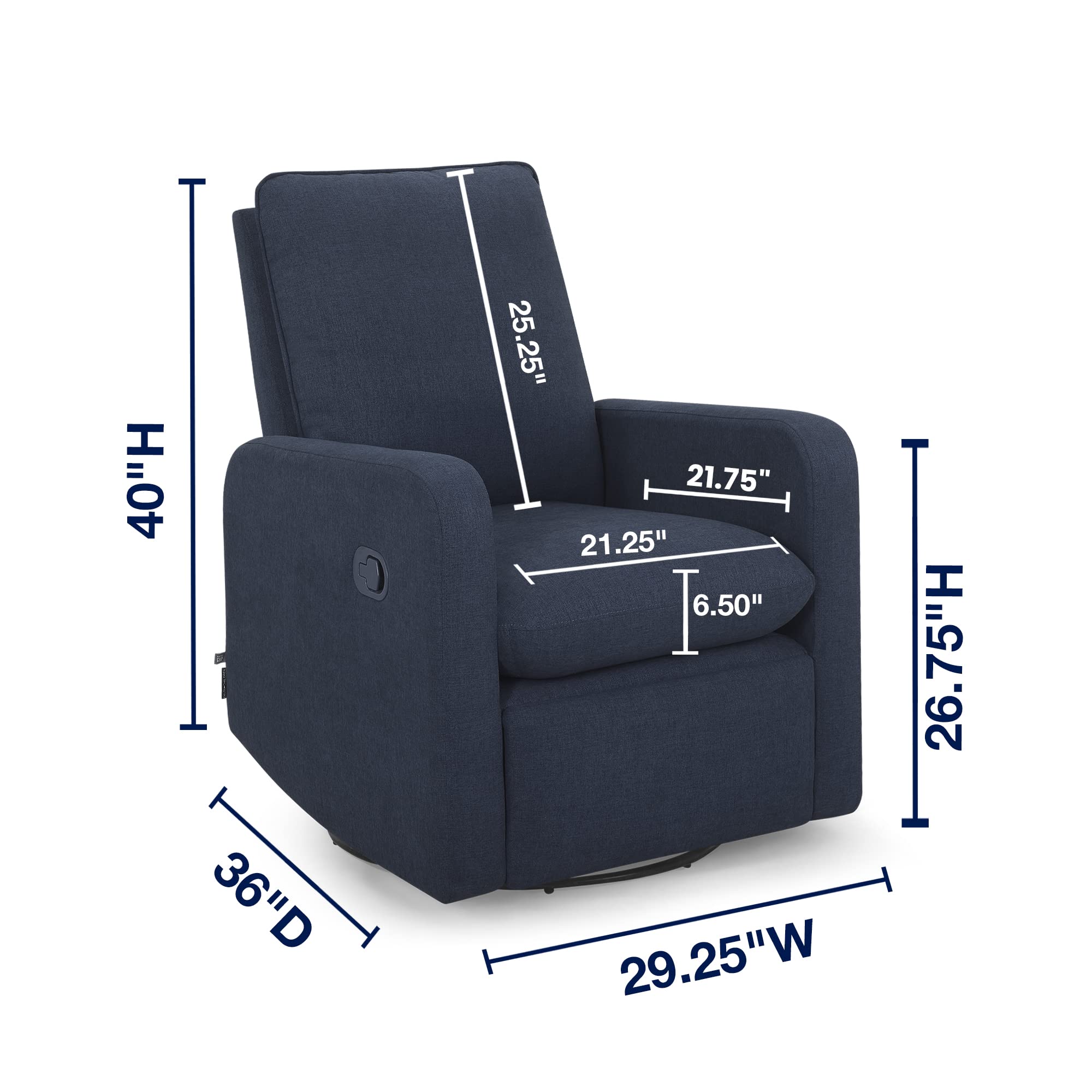 Cloud Recliner with LiveSmart Evolve Fabric - Sailor