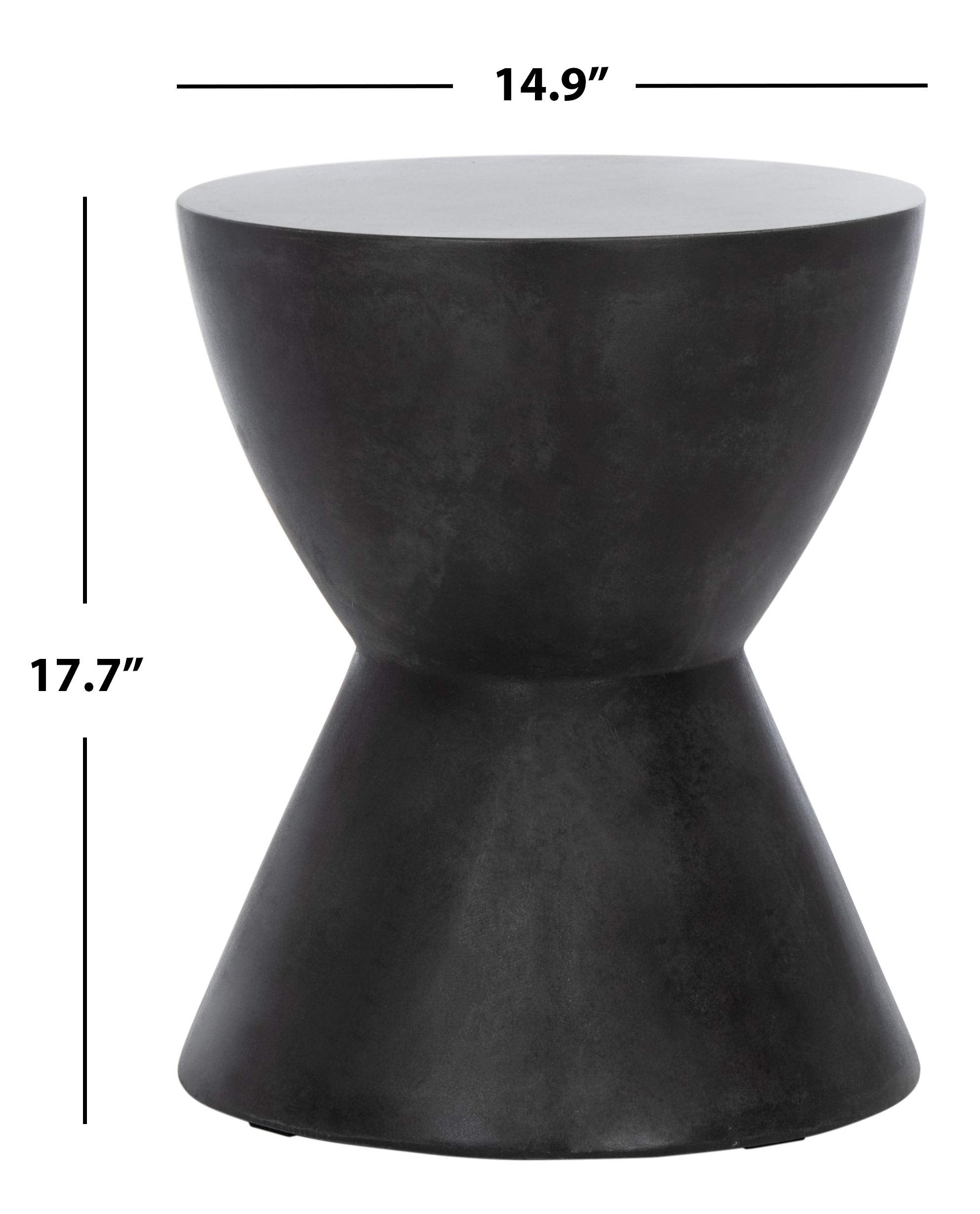 Black Modern Concrete Round Accent Table