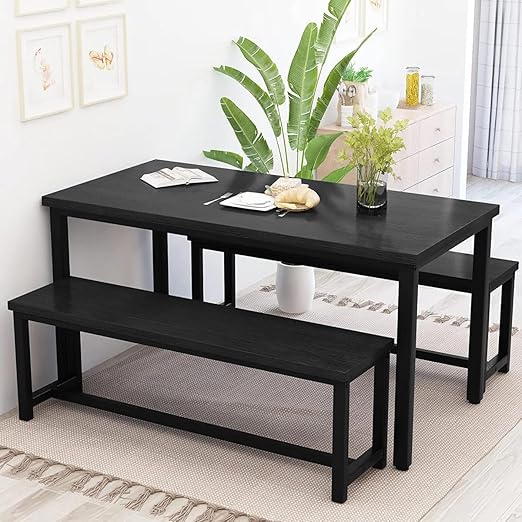 Dining Table Set for 4 with Benches