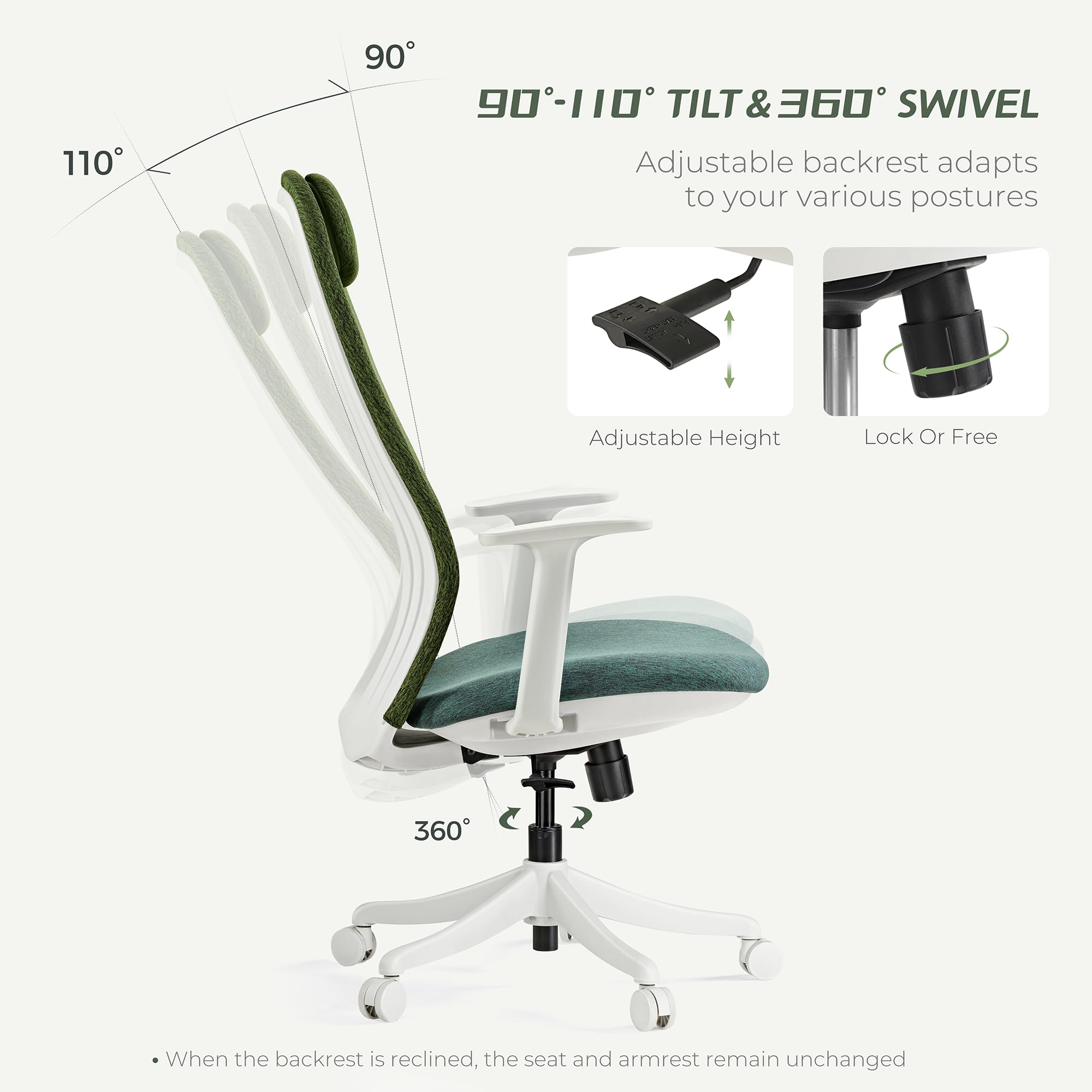 Mesh Office Chair with Adjustable Headrest and Lumbar Support