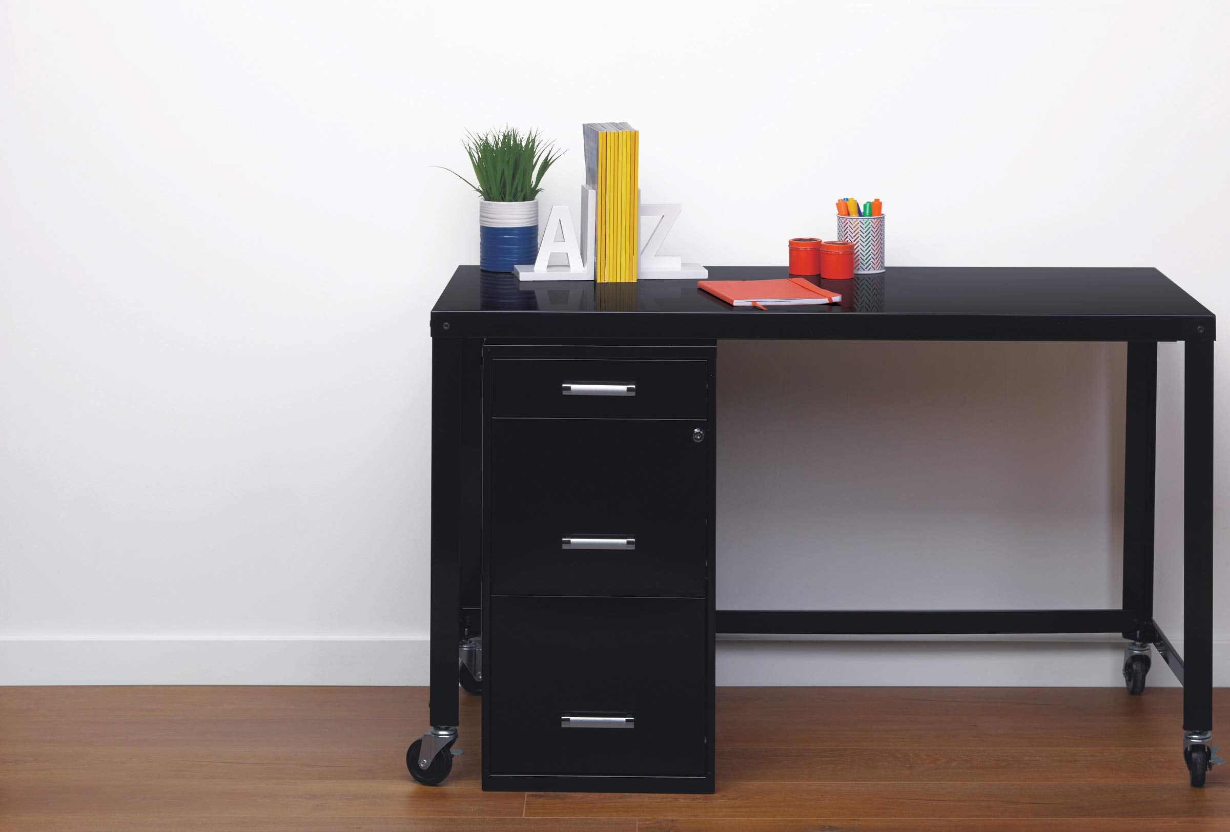 3-Drawer Metal File Cabinet with Lock