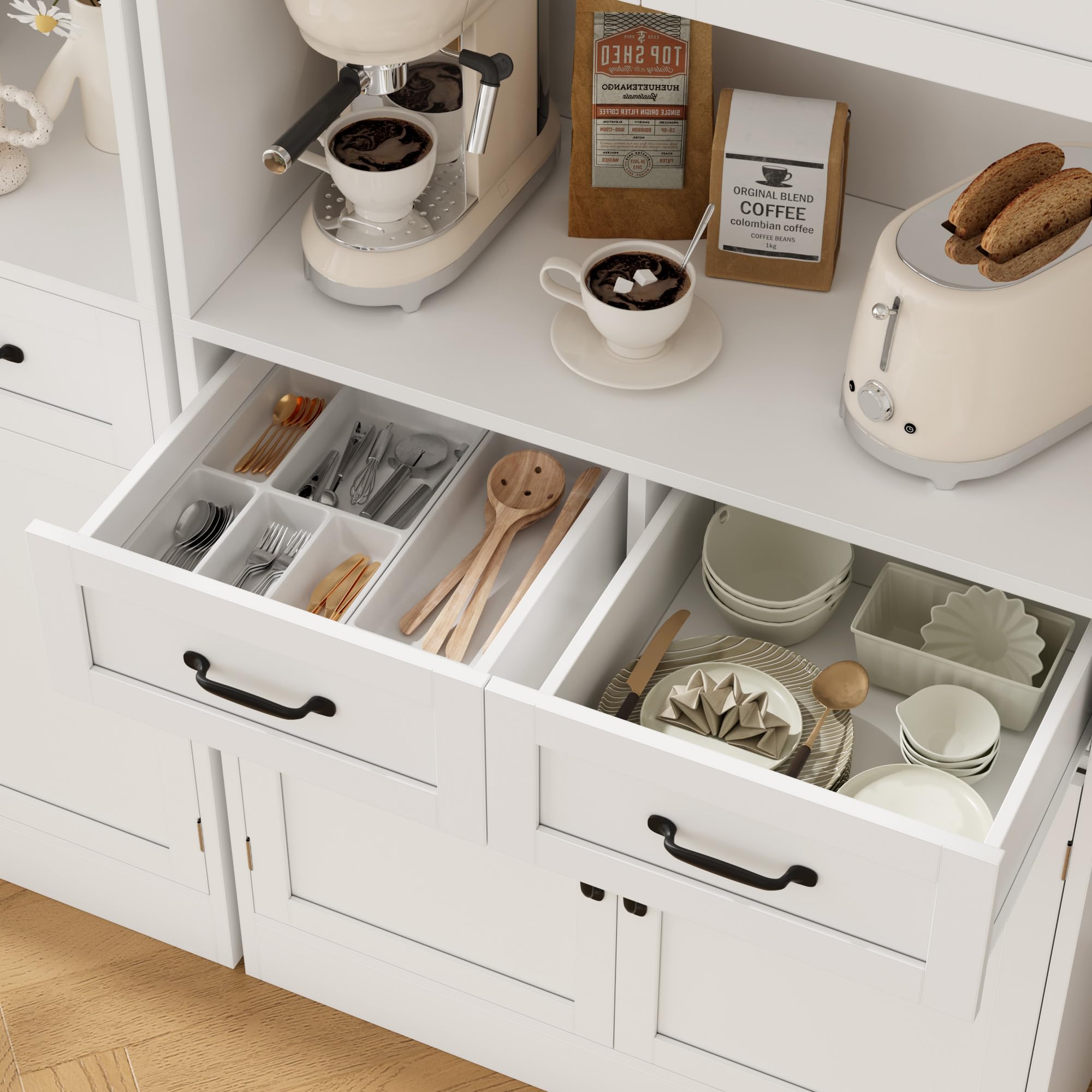 71" Tall Kitchen Pantry Storage Cabinet