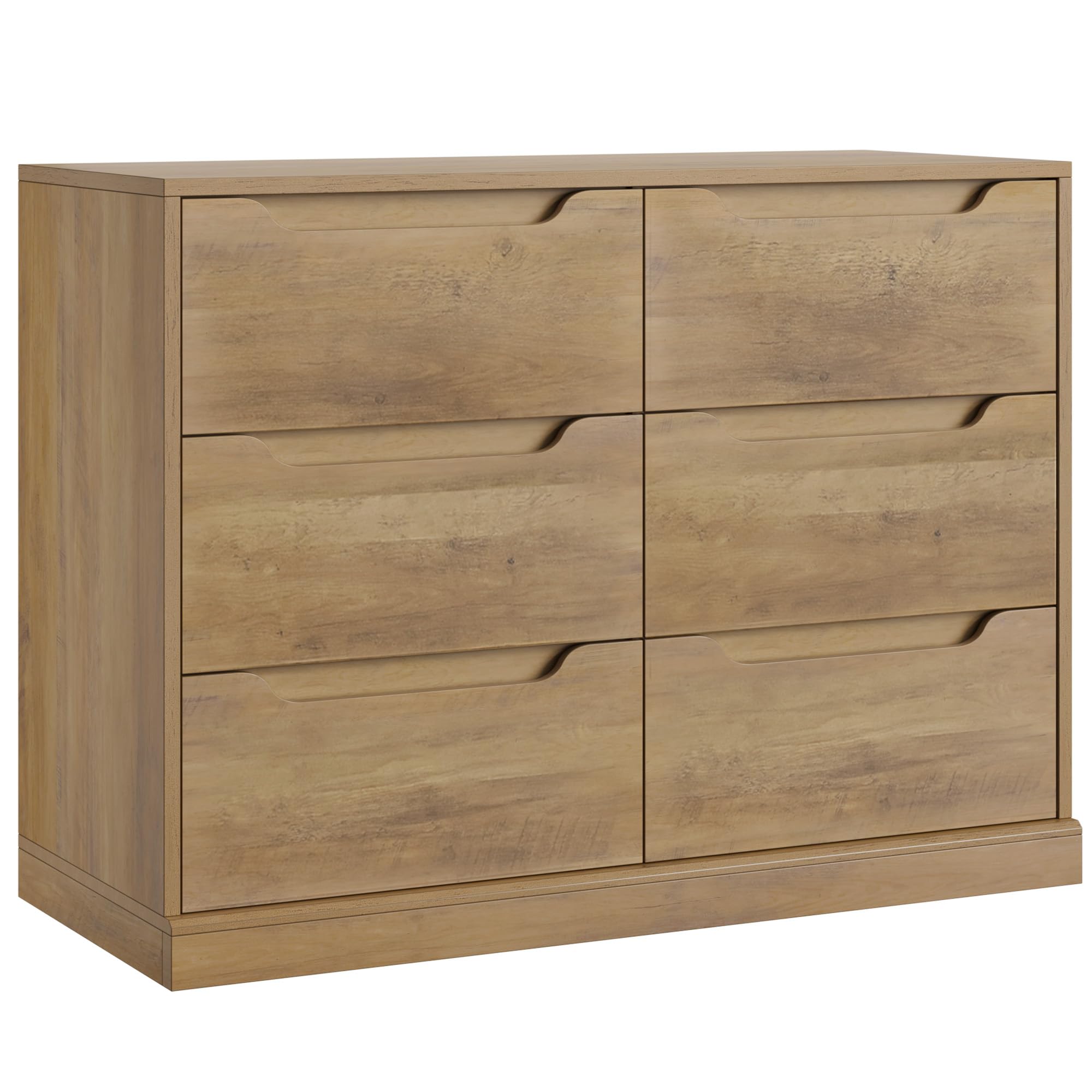 Modern 6 Drawer Dresser with Cut-Out Handles