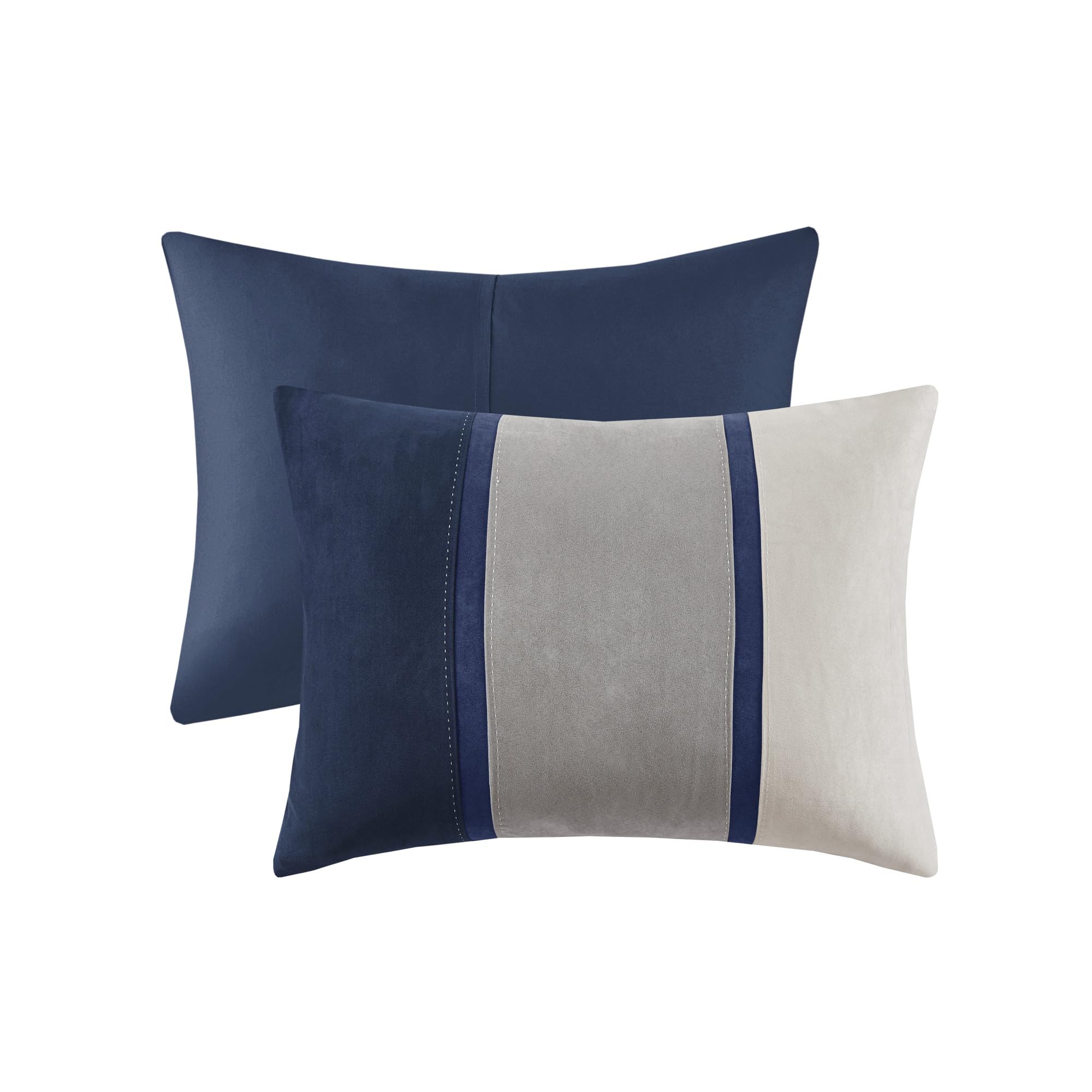 King Micro-Suede Comforter Set - Blue 7 Piece