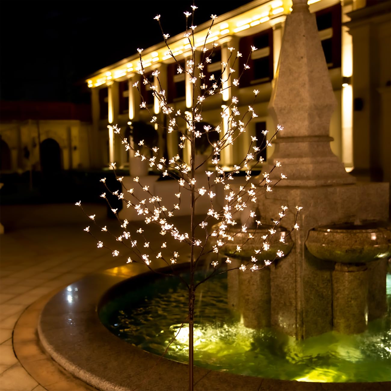 LED Cherry Blossom Tree with Warm White Lights