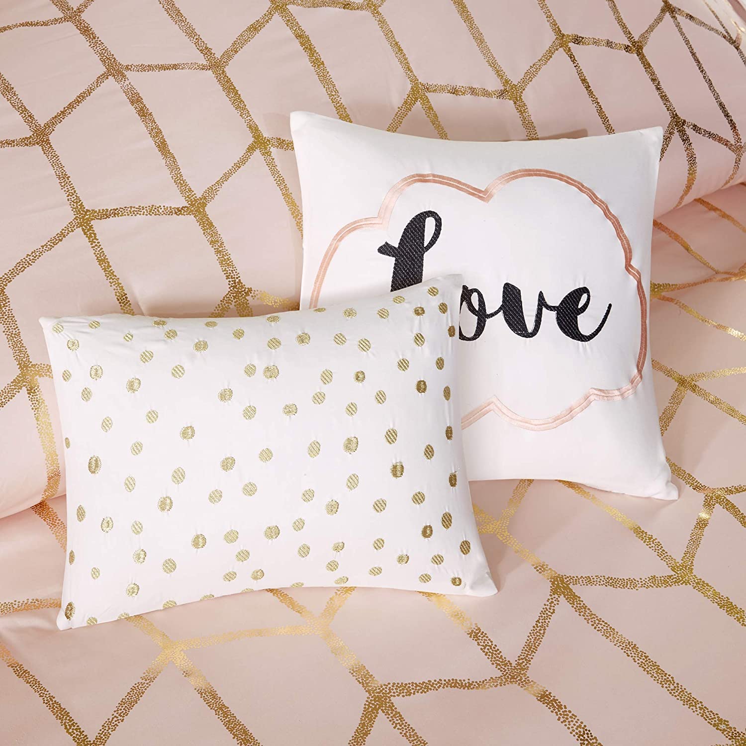 Geometric Metallic Comforter Set Full/Queen