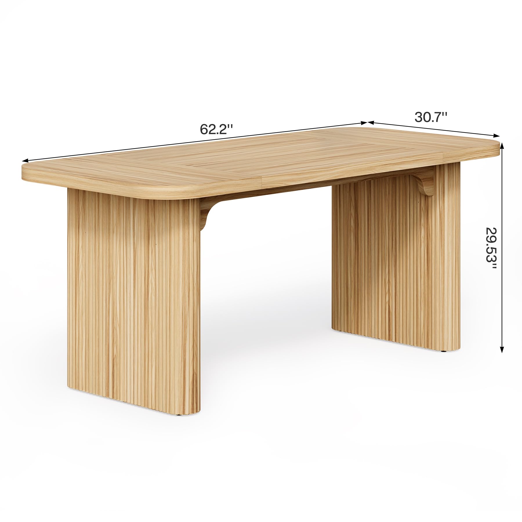 62-Inch Home Office Computer Desk with Textured Double Base