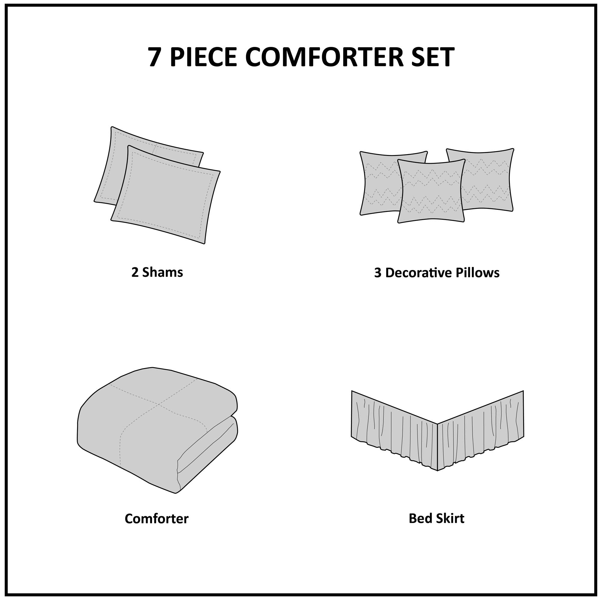 Pieced Suede Comforter Set King 7 Piece