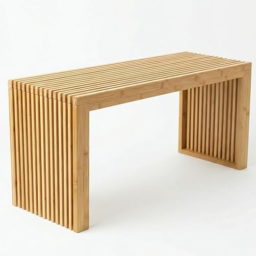 36 Inch Bamboo Bench Waterfall Black