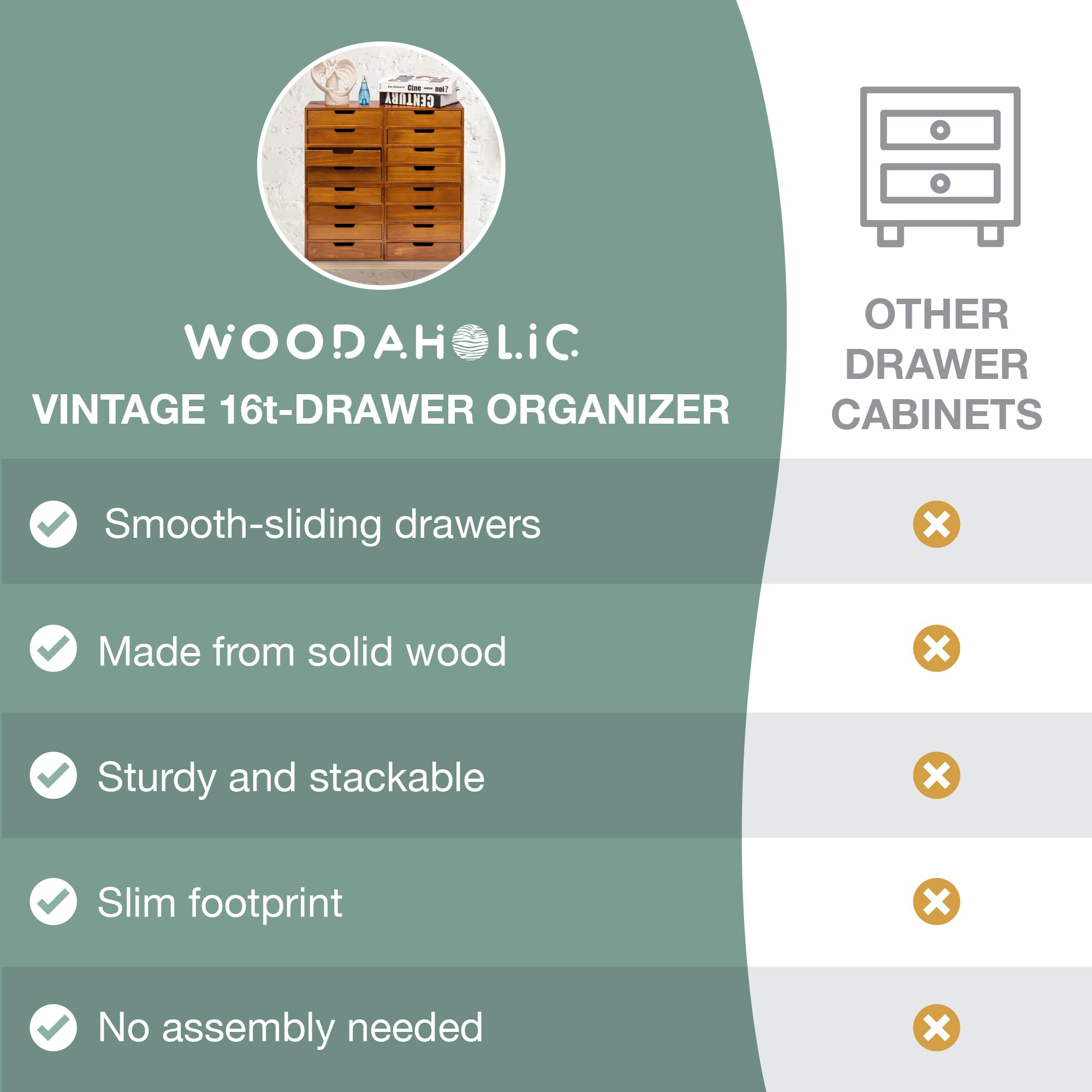 4-Pack Wooden Desktop Storage Organizer