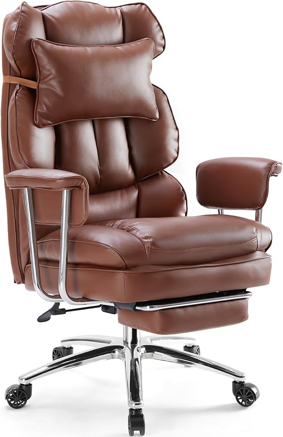 Ergonomic Executive Office Chair with Footrest