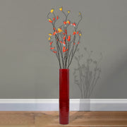 30-Inch Bamboo Floor Vase - Cylinder Shape - Red