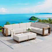 L-Shaped Patio Sectional Sofa with 10-Inch Cushions