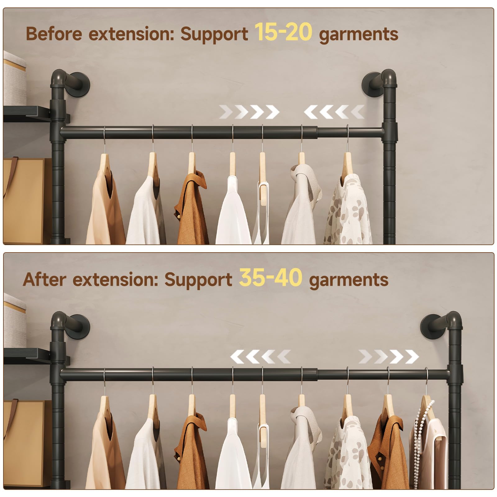 Closet System with Dimmable LED Light and Storage