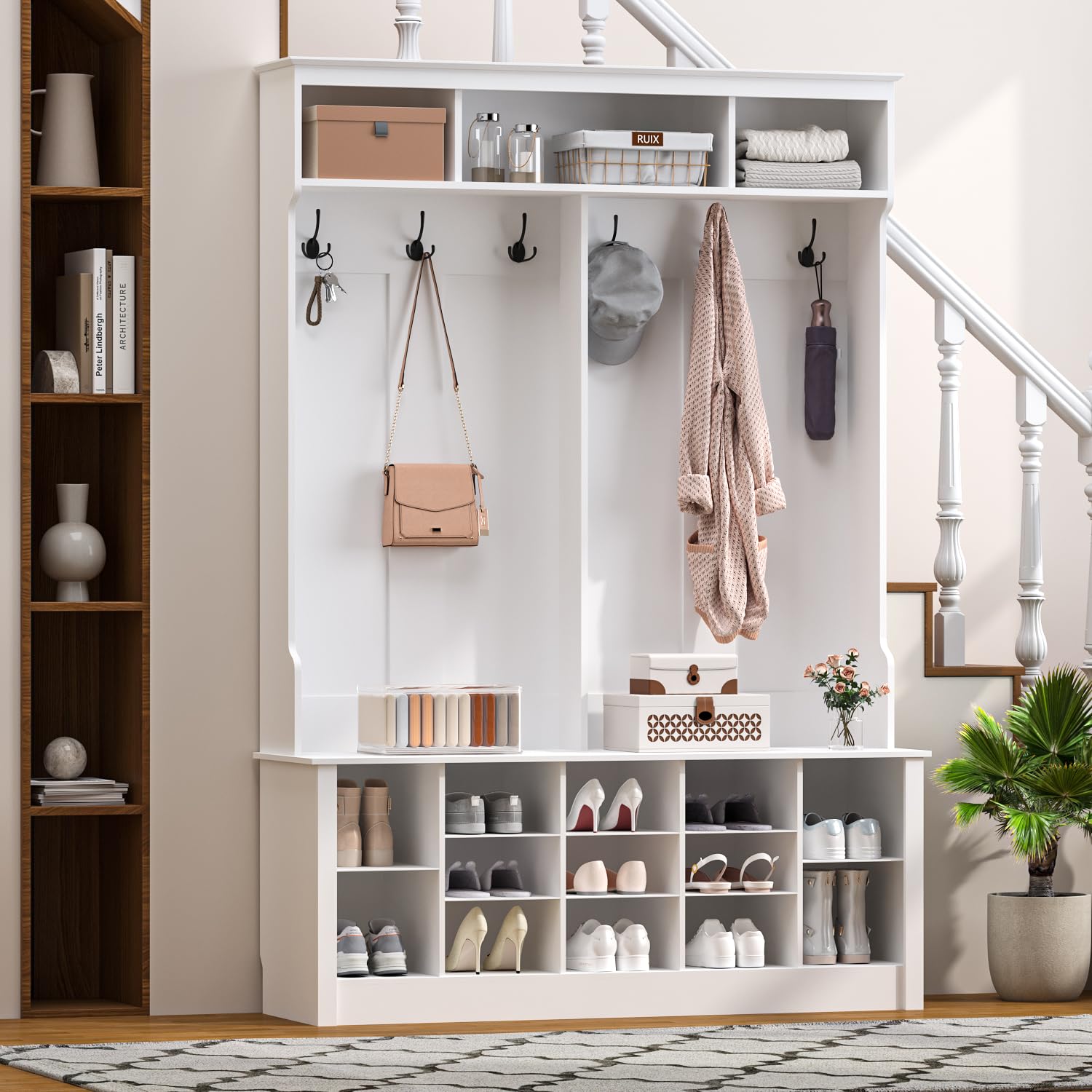 Hall Tree with Bench and Shoe Storage