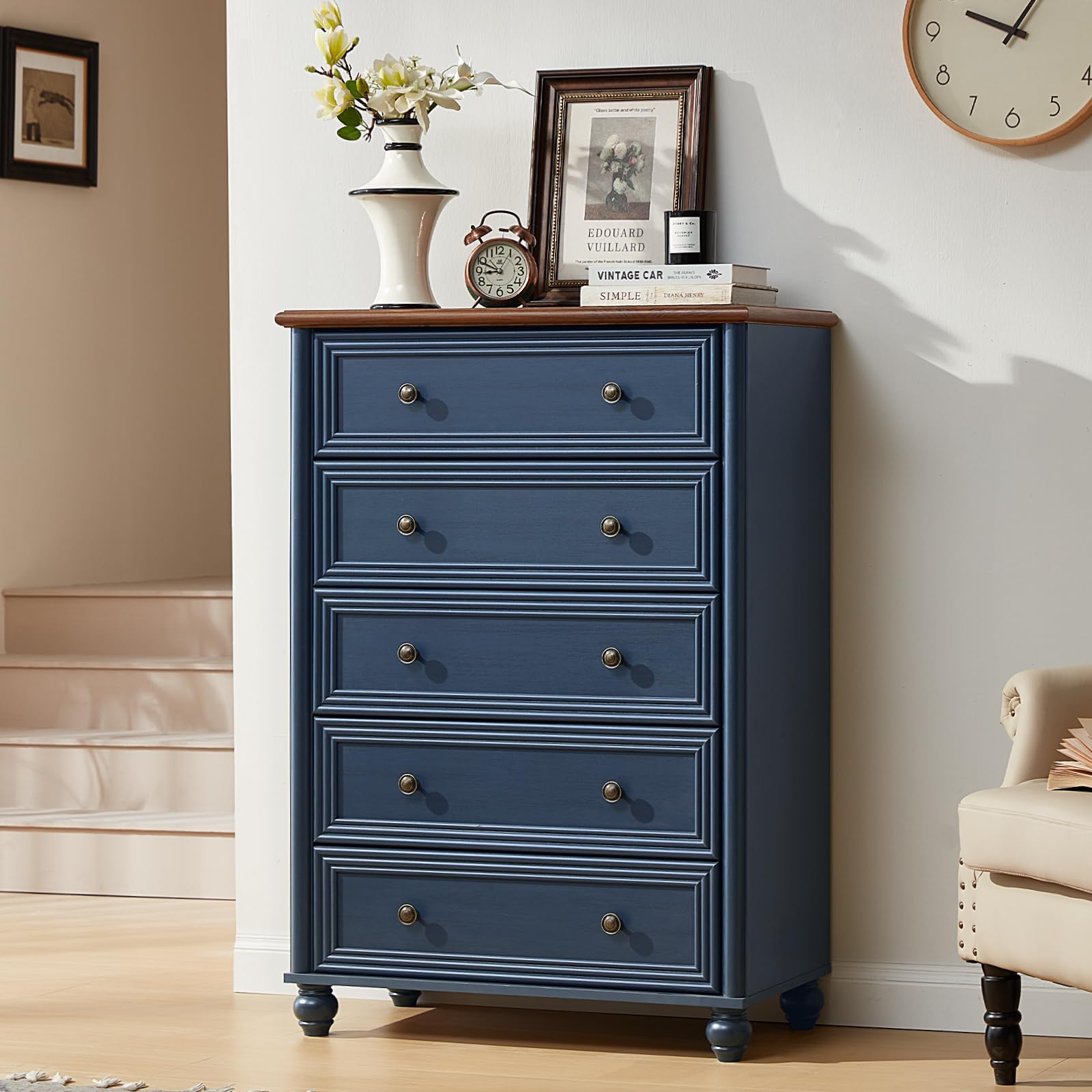 5 Drawer Dresser with Roman Column Design