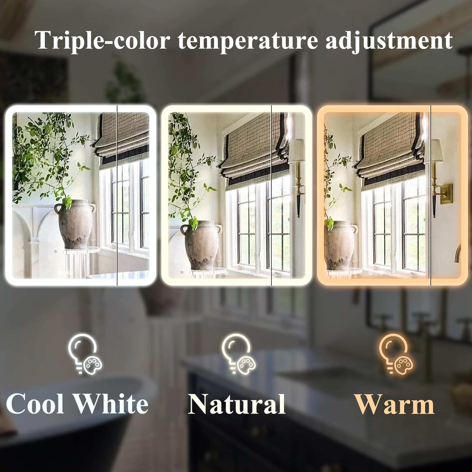 LED Bathroom Medicine Cabinet Mirror 30x32