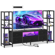 71" TV Stand with LED Lights & 5 Drawers