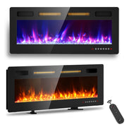 42" Electric Fireplace Wall Mounted & Freestanding LED Insert
