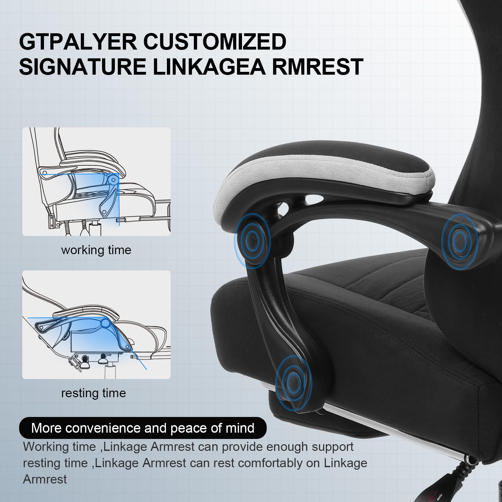 Gaming Chair with Pocket Spring Cushion and Footrest