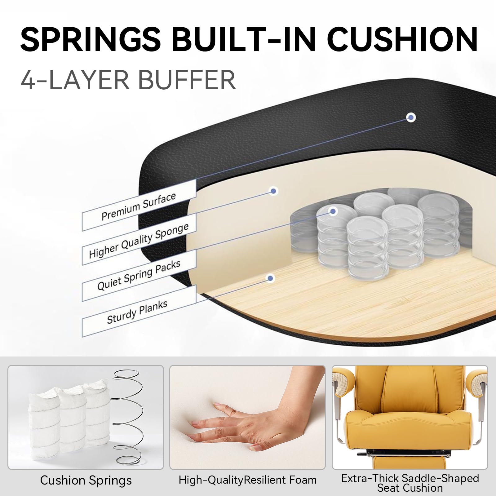 Heavy Duty Executive Office Chair with Footrest