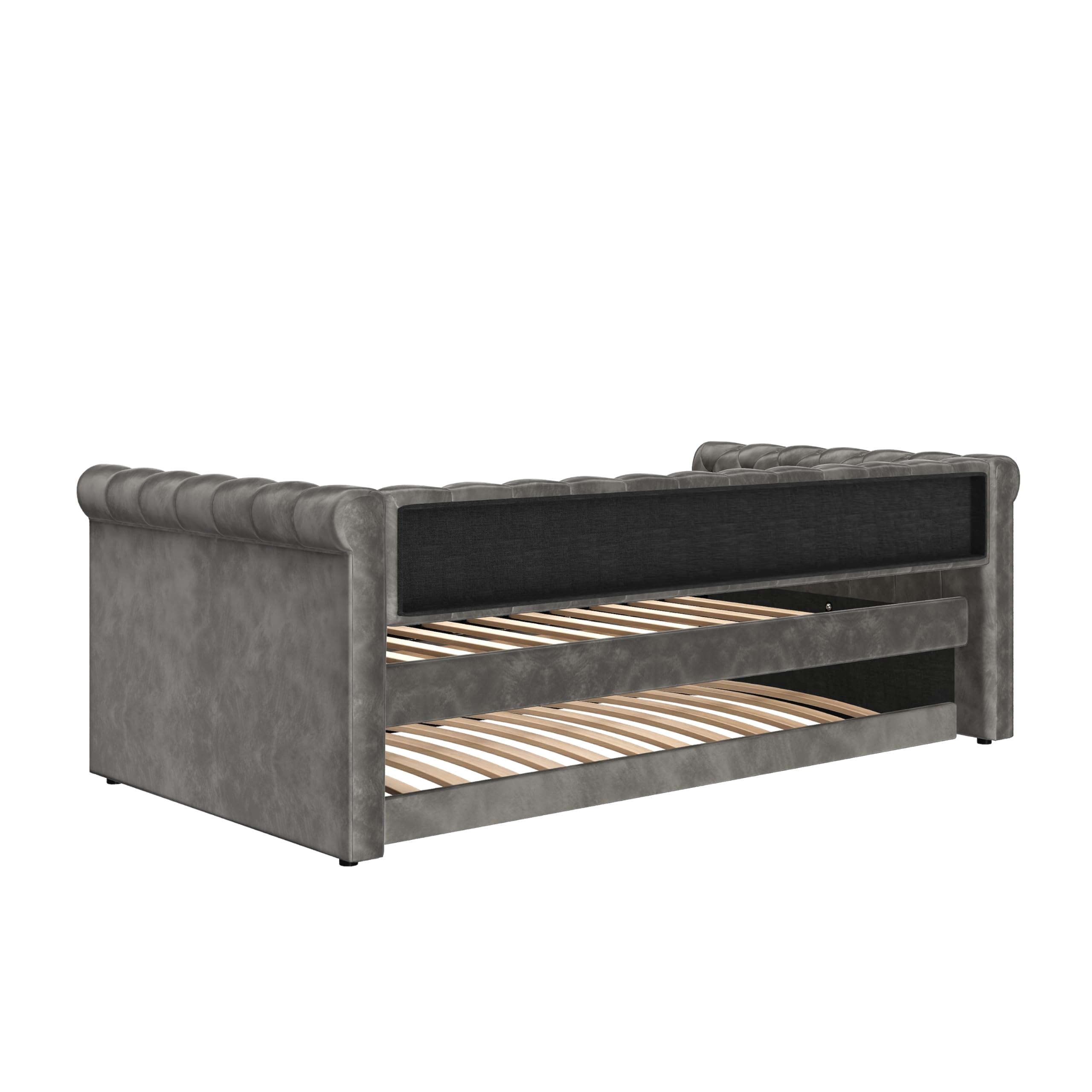 Upholstered Velvet Daybed with Trundle