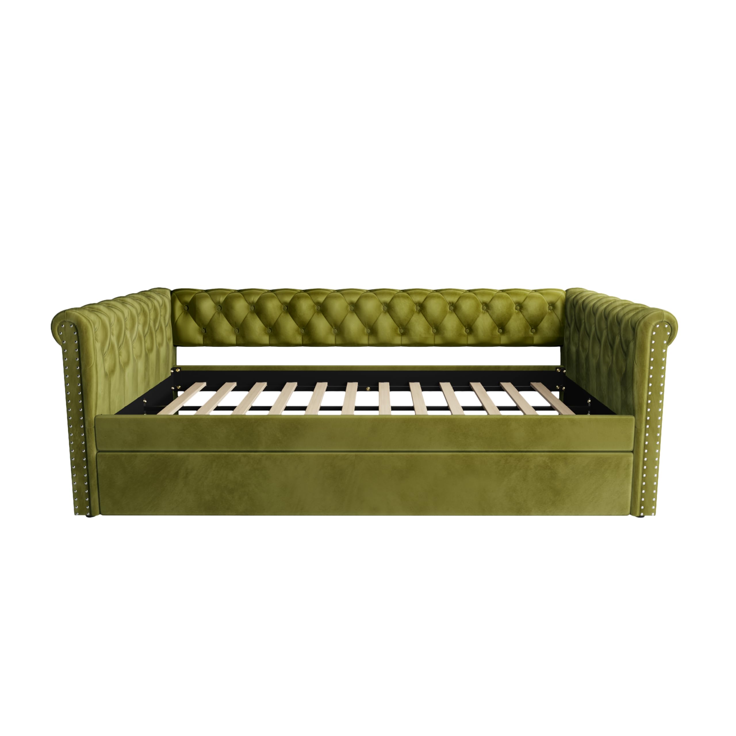 Upholstered Daybed with Trundle Twin Size