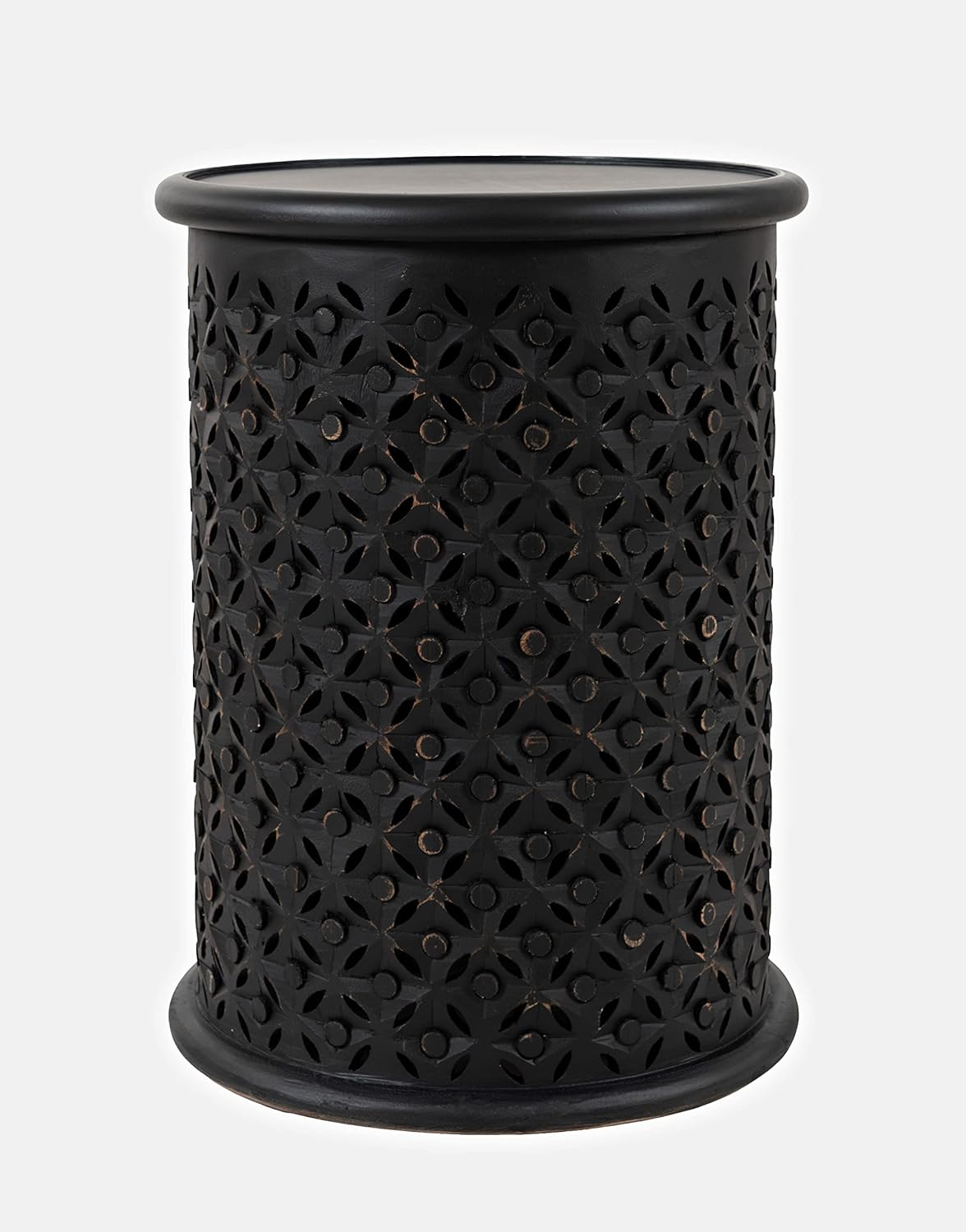 Round Drum Accent Table - Solid Mango Wood