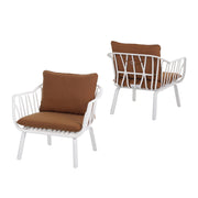 Outdoor Polypropylene Iron Frame Club Chair Set