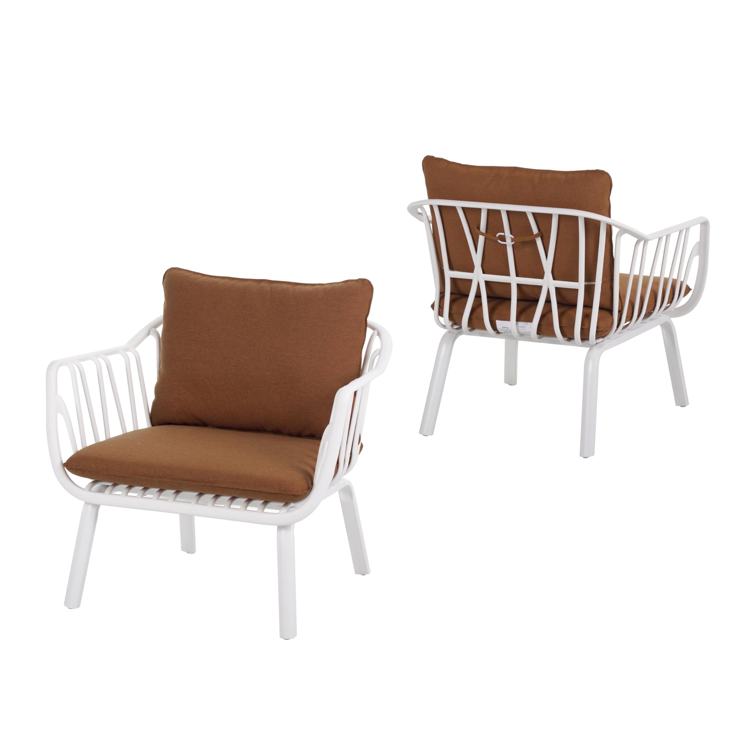 Outdoor Polypropylene Iron Frame Club Chair Set