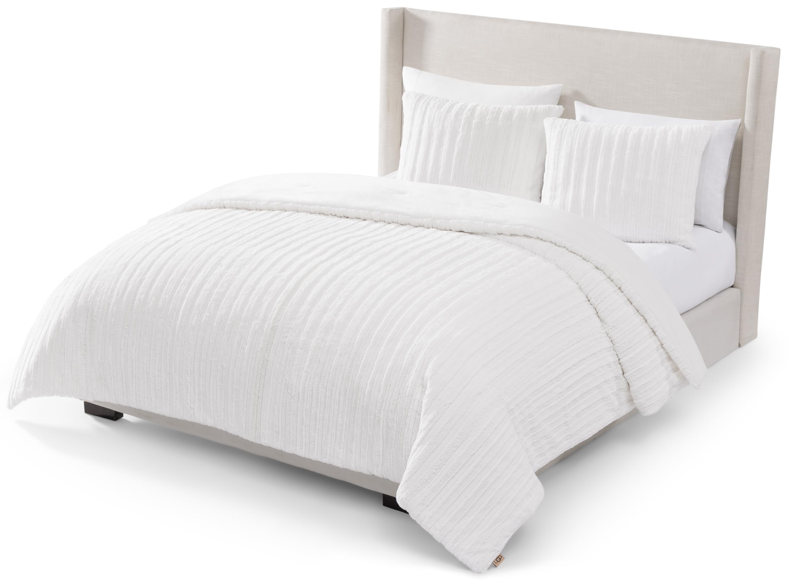 Kenzie Faux Fur Comforter Set Full/Queen White