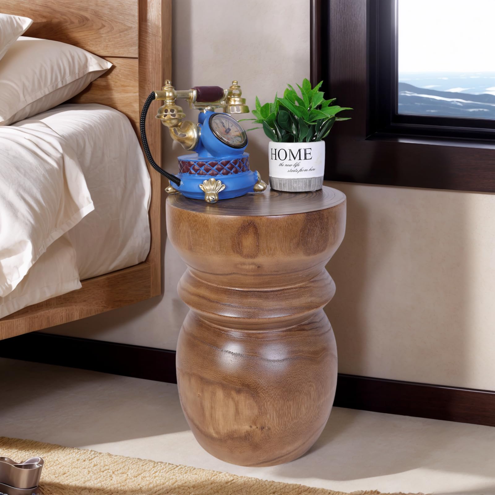 Handcrafted Tree Stump Side Table