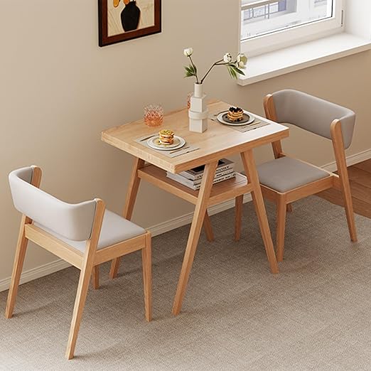 Solid Wood Bistro Table and Chairs Set of 2