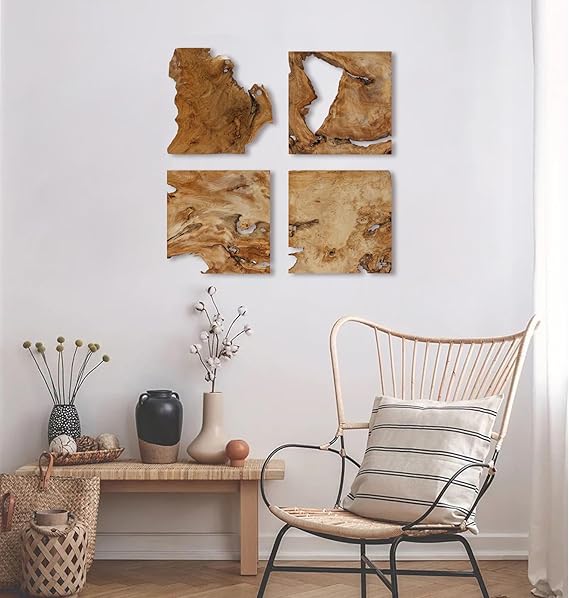 Handcrafted Natural Wood Wall Art