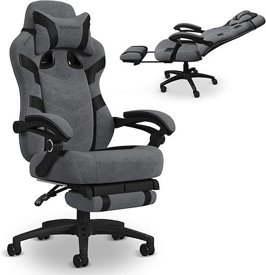 Ergonomic Gaming Chair with Footrest - Purple