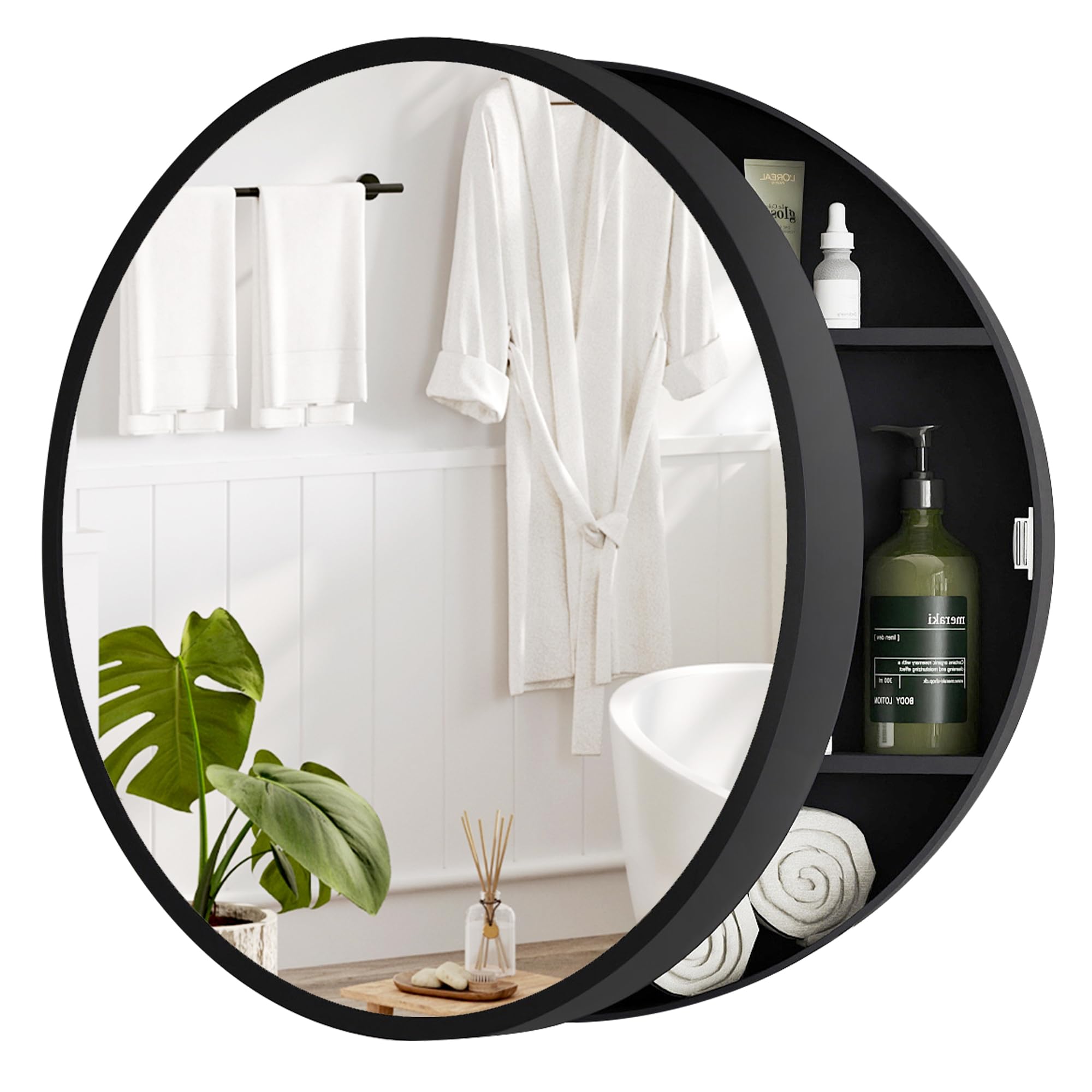 20" Round Medicine Cabinet with Mirror
