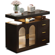 Buffet Cabinet with Storage and LED Lights