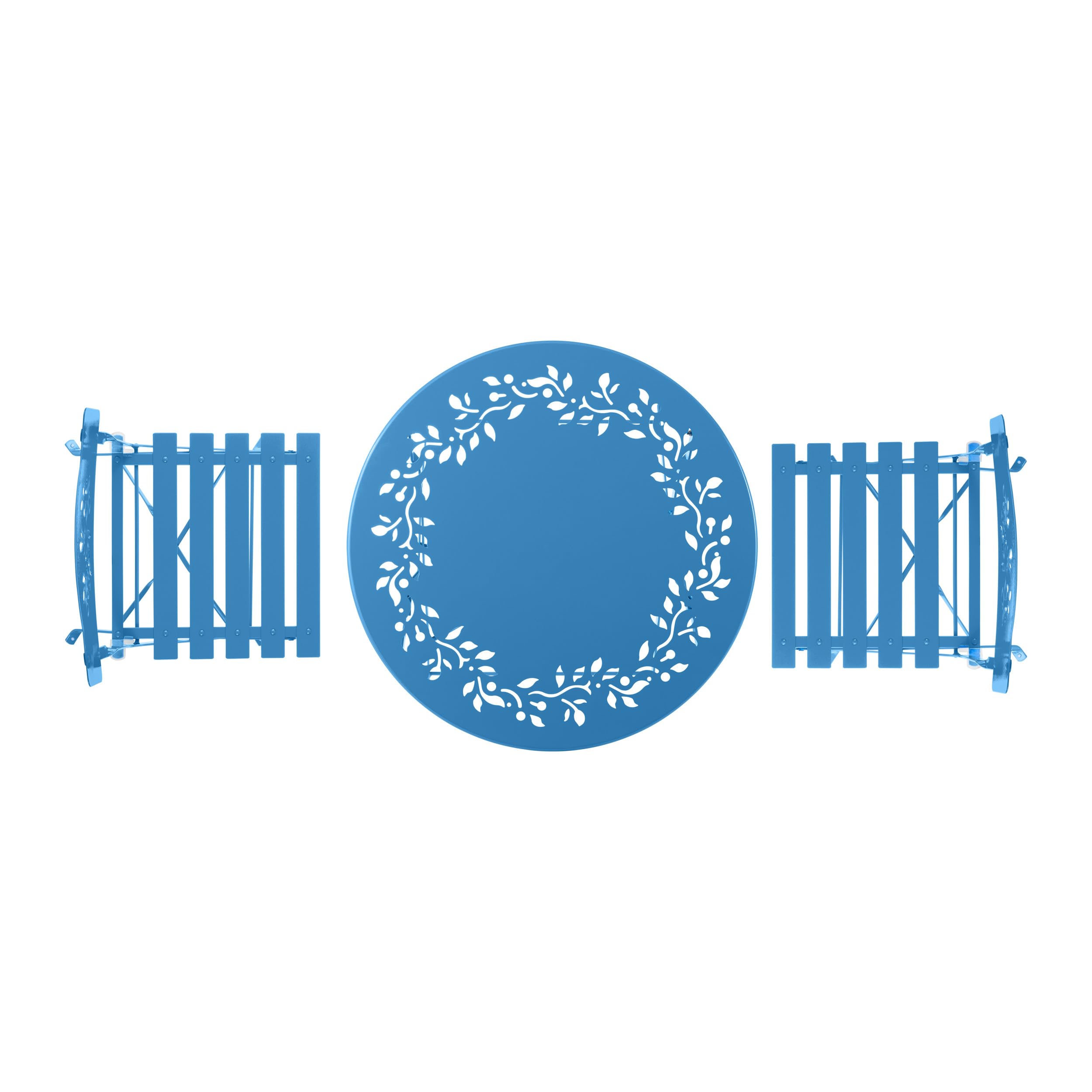 3-Piece Folding Bistro Set with Table and 2 Chairs