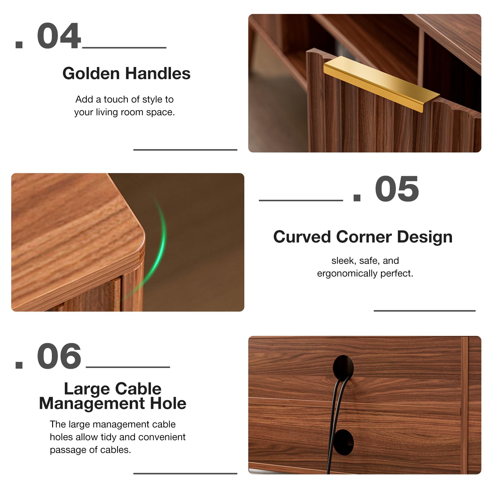 Mid Century Modern TV Stand for 55-65 Inch TVs